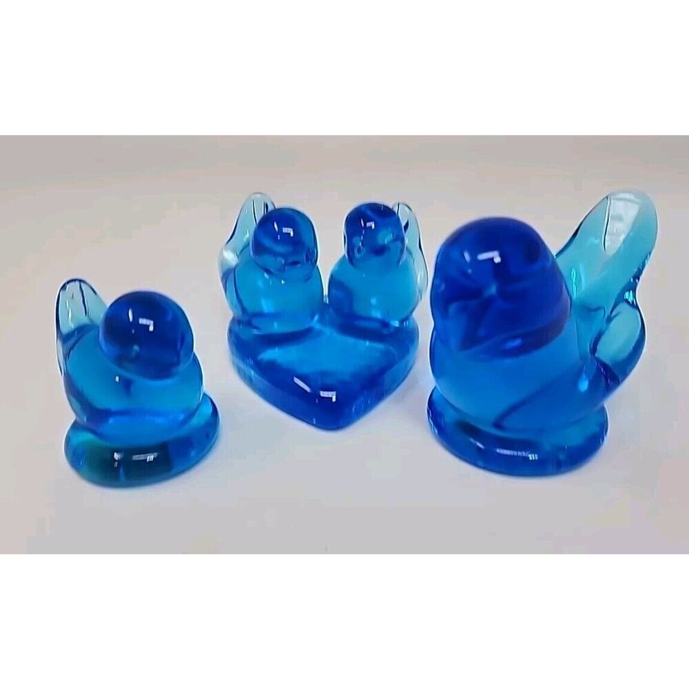 Vintage American Art Glass Blue Birds Lee Ward Ron Ray Ward Lot Of 3 U265